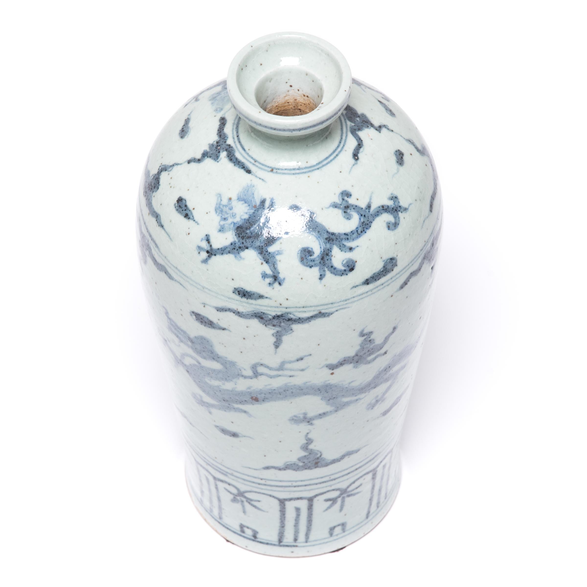 Contemporary Chinese Blue and White Porcelain Vase