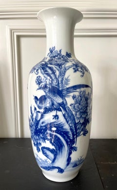 Chinese Blue and White Porcelain Vase from Modern Official Kiln