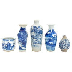 Chinese Blue and White Porcelain Vessels, 5