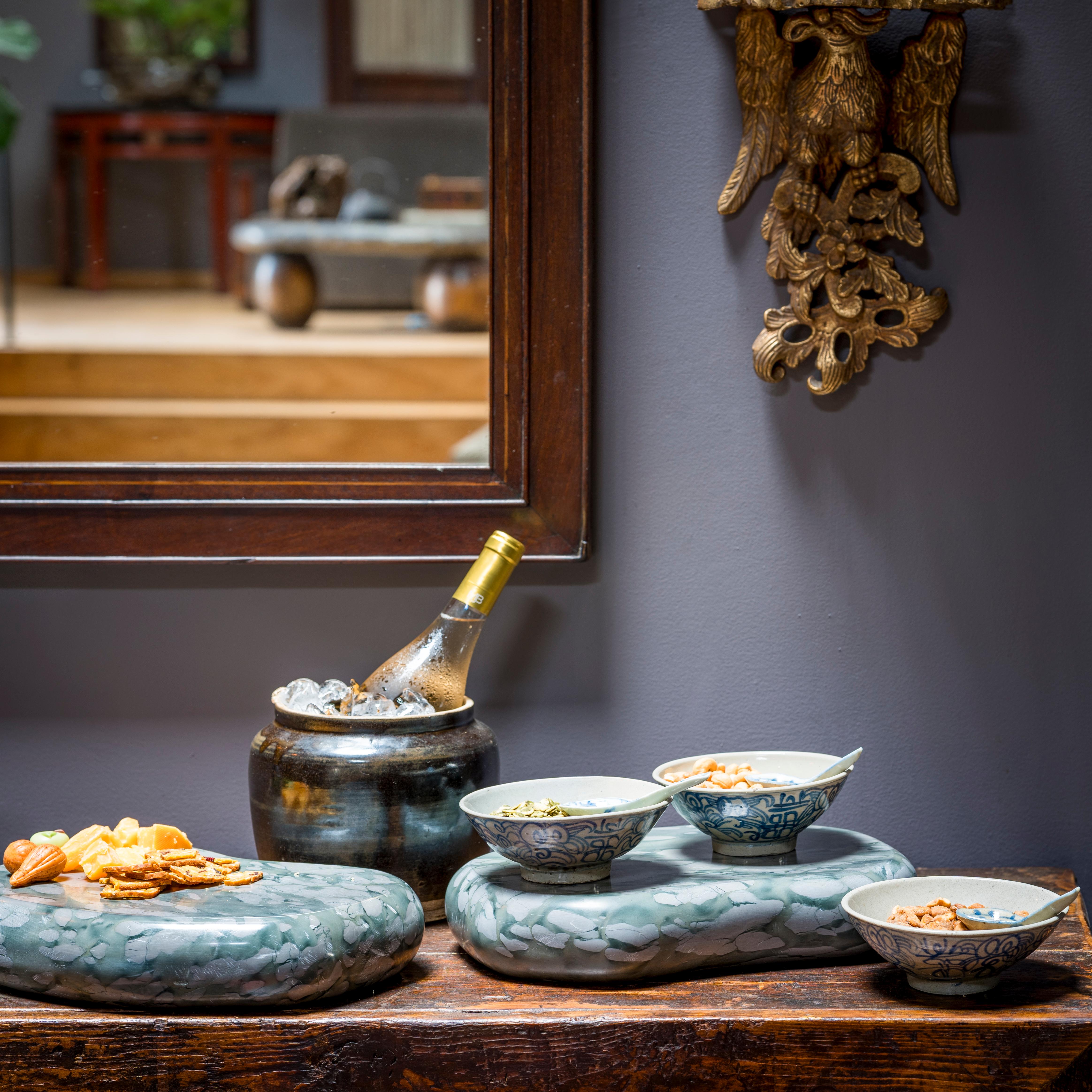 Chinese Blue and White Rice Bowl, c. 1900 For Sale 1