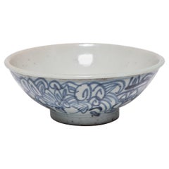 Antique Chinese Blue and White Rice Bowl, circa 1900
