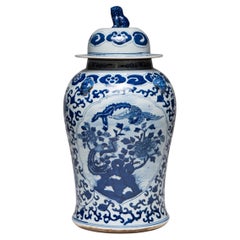 Chinese Blue and White Scholars' Garden Baluster Jar