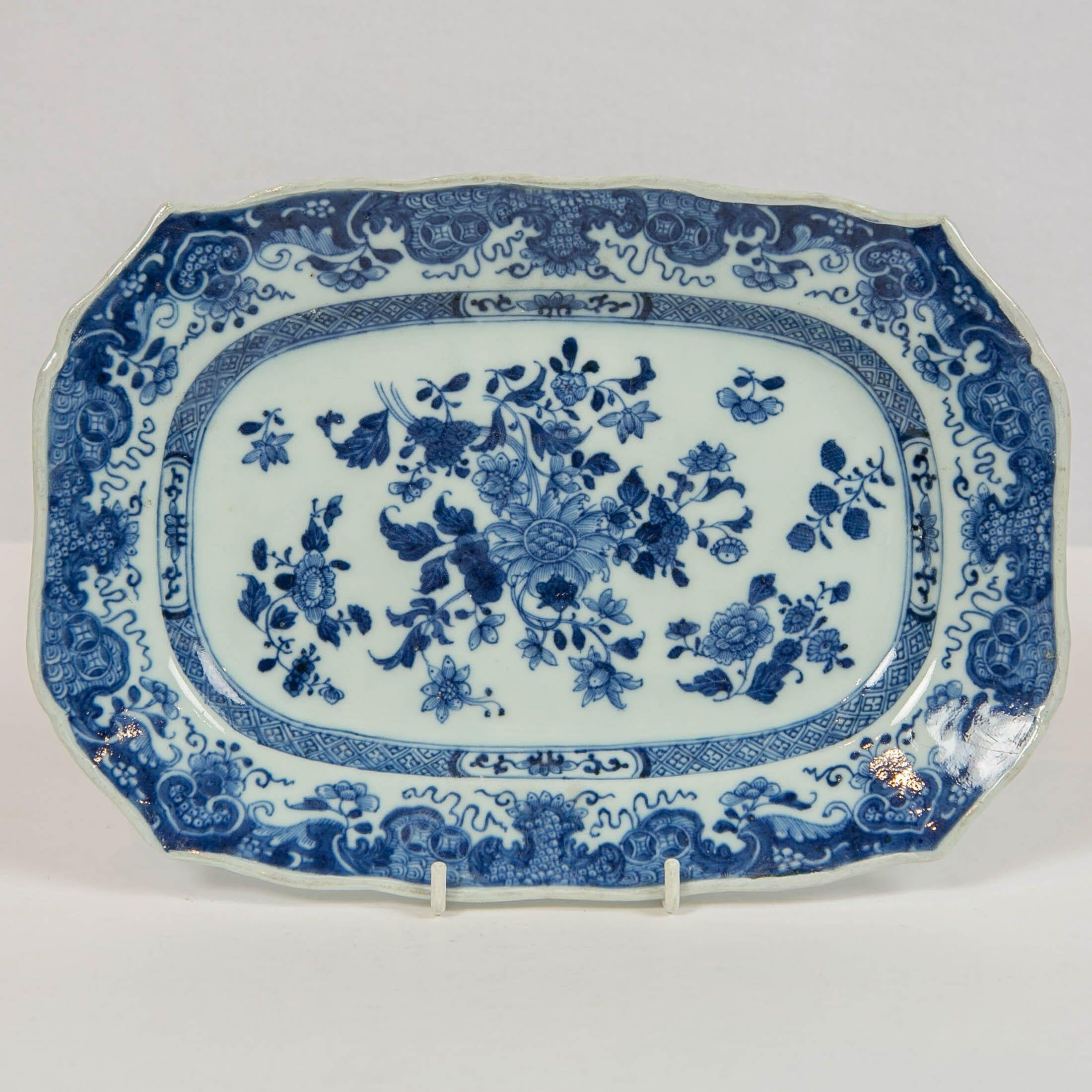 Qing Chinese Blue and White Small Platter Made circa 1770 during the Qianlong Period