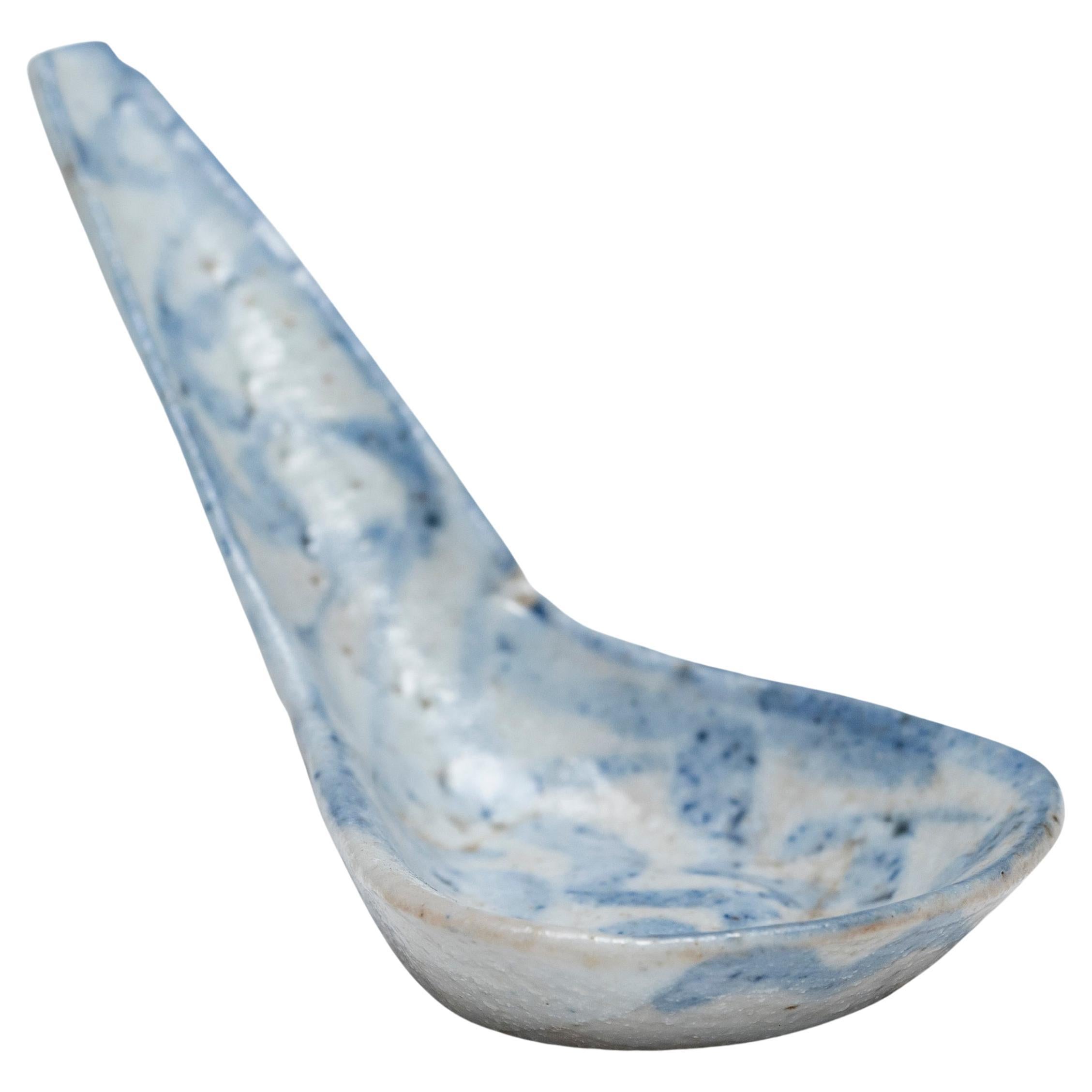 Chinese Blue and White Spoon, c. 1850 For Sale