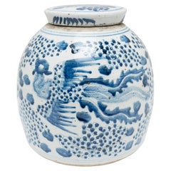 Chinese Blue and White Tea Jar, c. 1900