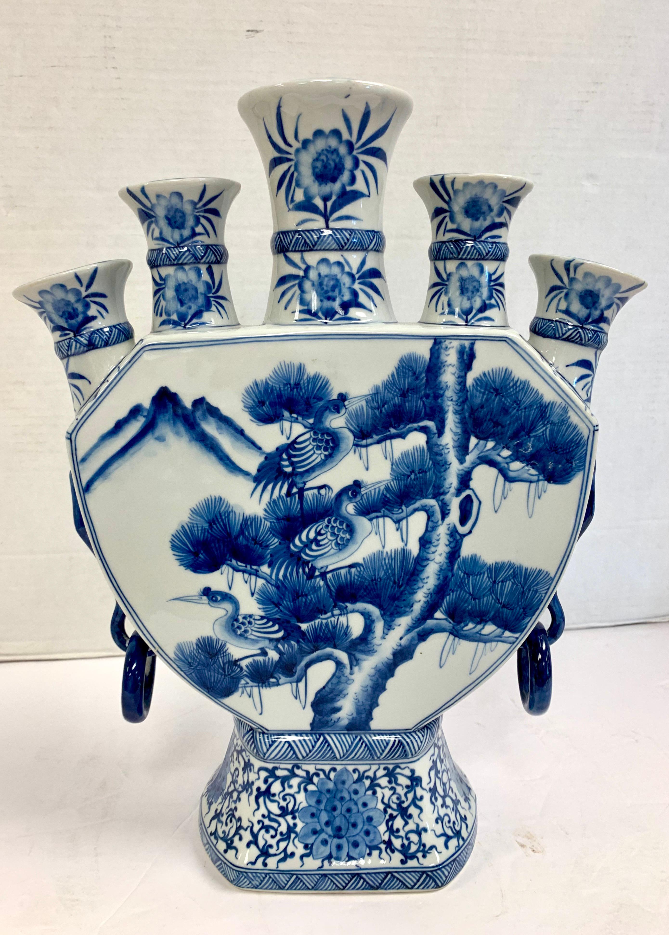 Mid-20th Century Chinese Blue and White Tulipiere Vase