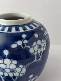 Chinese Blue and White Underglaze Kangxi Style 'Prunus' Ginger Jar