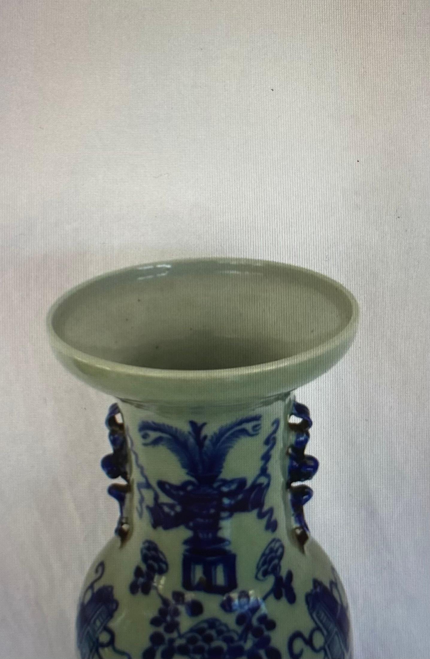 Chinese blue and white vase.