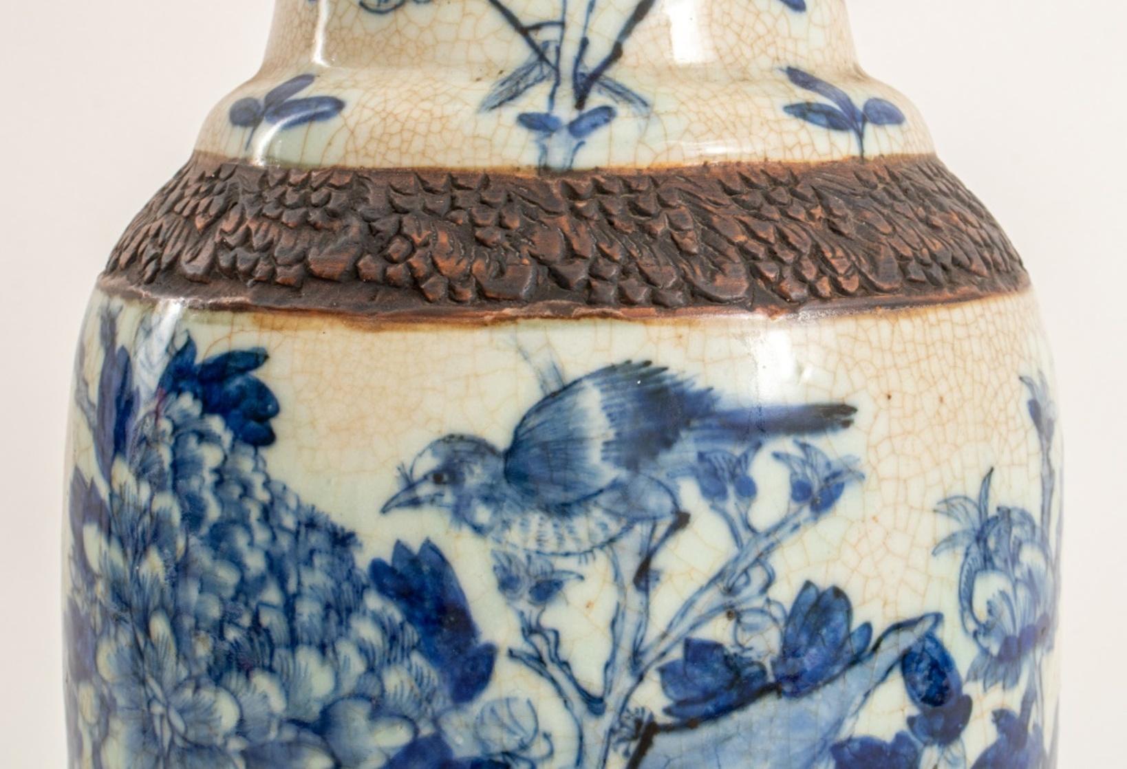 Exportation chinoise Vase chinois bleu et blanc en vente
