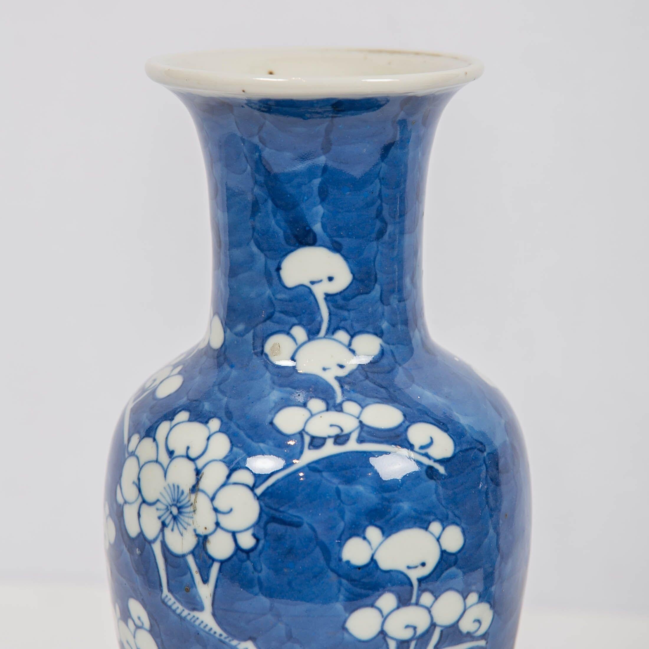 Qing Antique Chinese Blue and White Porcelain Vases Made circa 1880