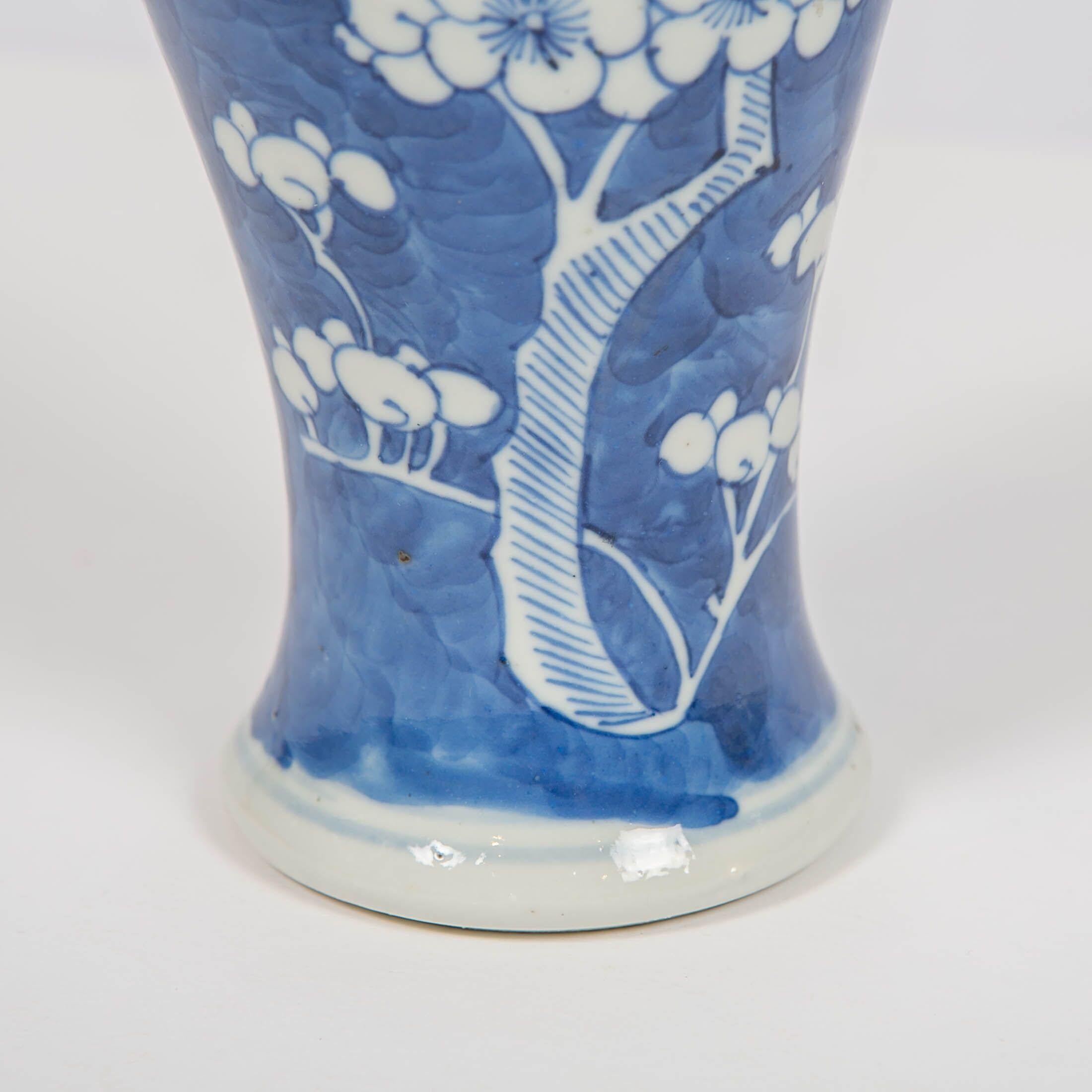 Antique Chinese Blue and White Porcelain Vases Made circa 1880 In Excellent Condition In Katonah, NY