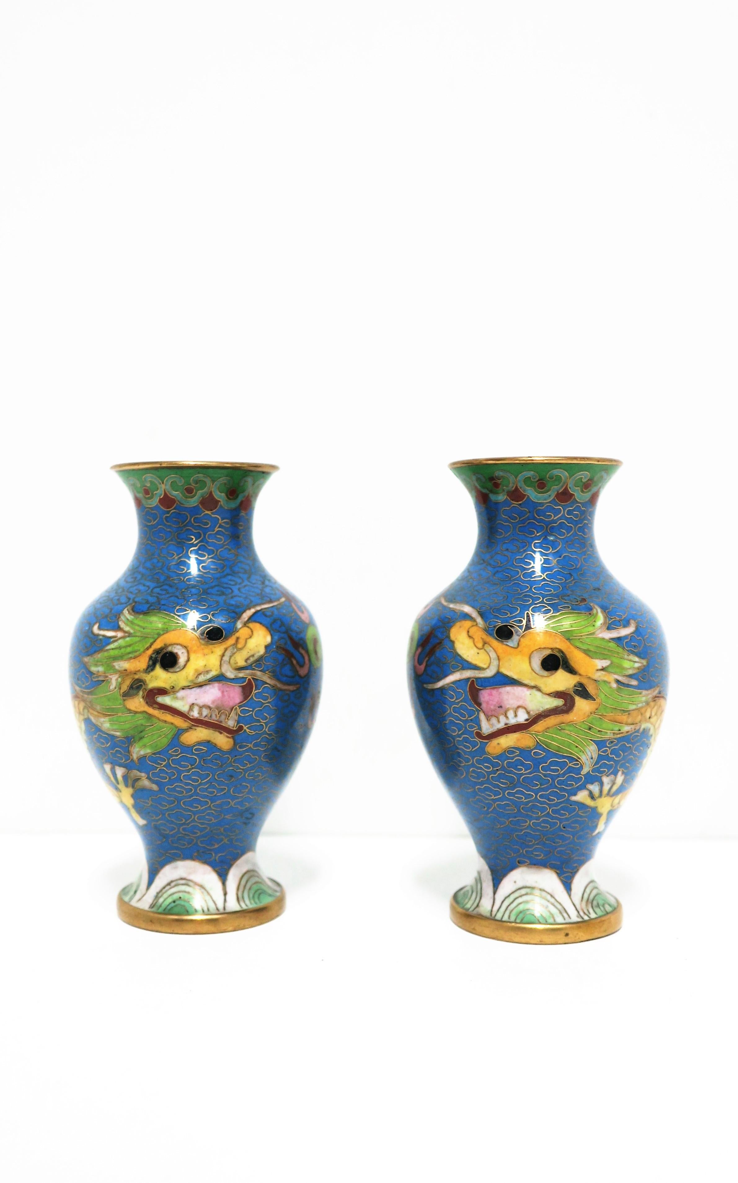 vase chinois cloisonne bleu