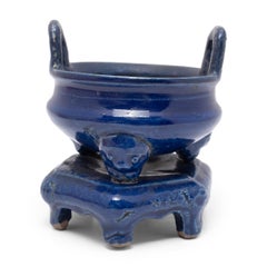 Chinese Blue Glazed Tripod Censer