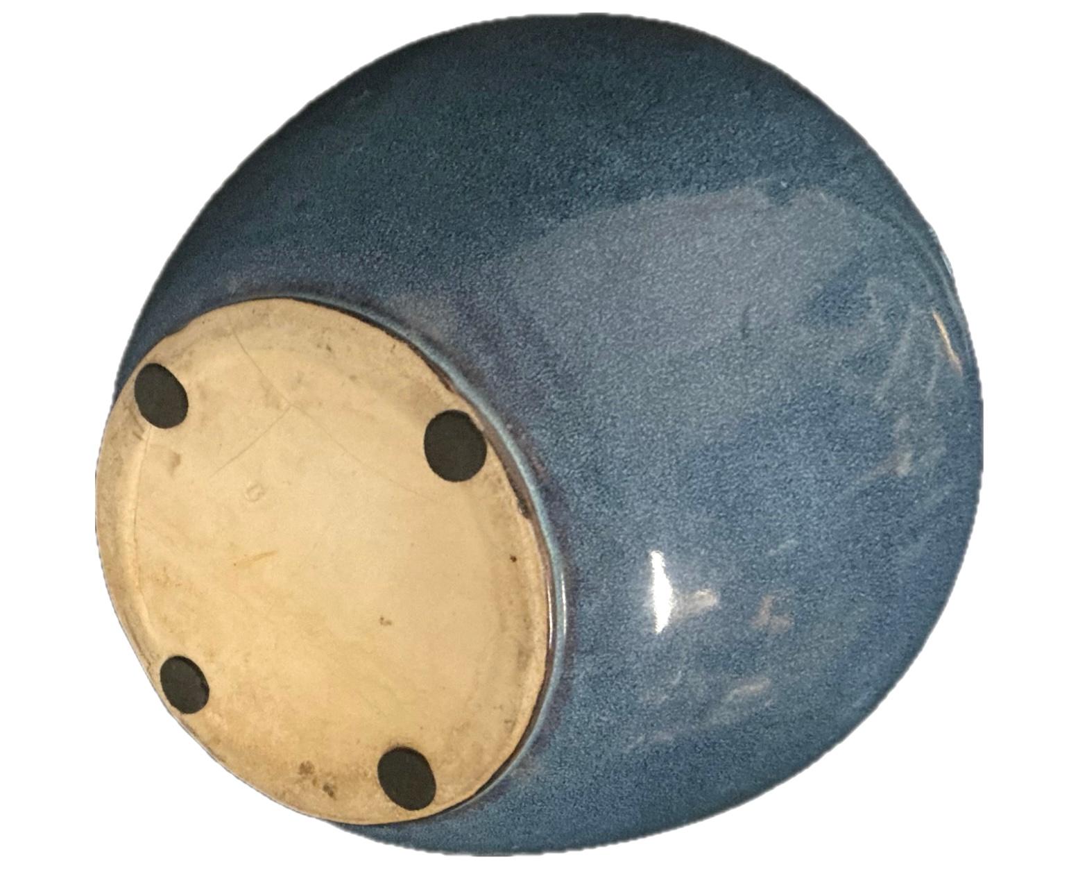 Jarrón chino esmaltado en azul, estilo dinastía Qing Porcelana en venta
