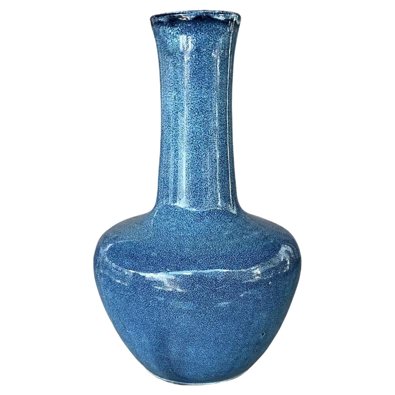 Chinese Blue Glazed Vase, Qing Dynasty Style