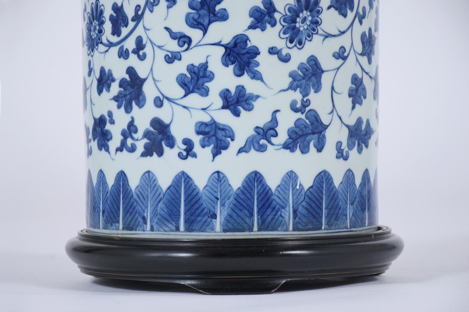 Mid-20th Century Chinese Blue Porcelain Umbrella Stand