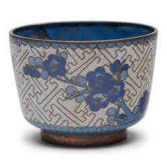 Chinese Blue & White Cloisonné Tea Cup, c. 1900