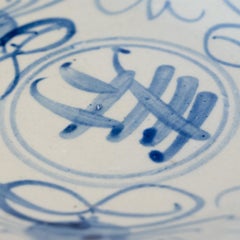 Chinese Blue & White Crab Plate, c. 1940s