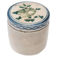Antique Chinese Blue & White Crackled Tea Leaf Jar, c. 1900