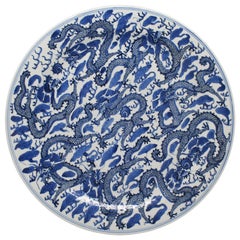 Chinese Blue and White Dragon Plate Kangxi ‘1662-1722'