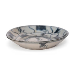 Chinese Blue & White Floral Plate, 19th Century