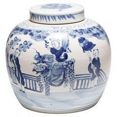 Chinese Blue & White Jar with First Scholar