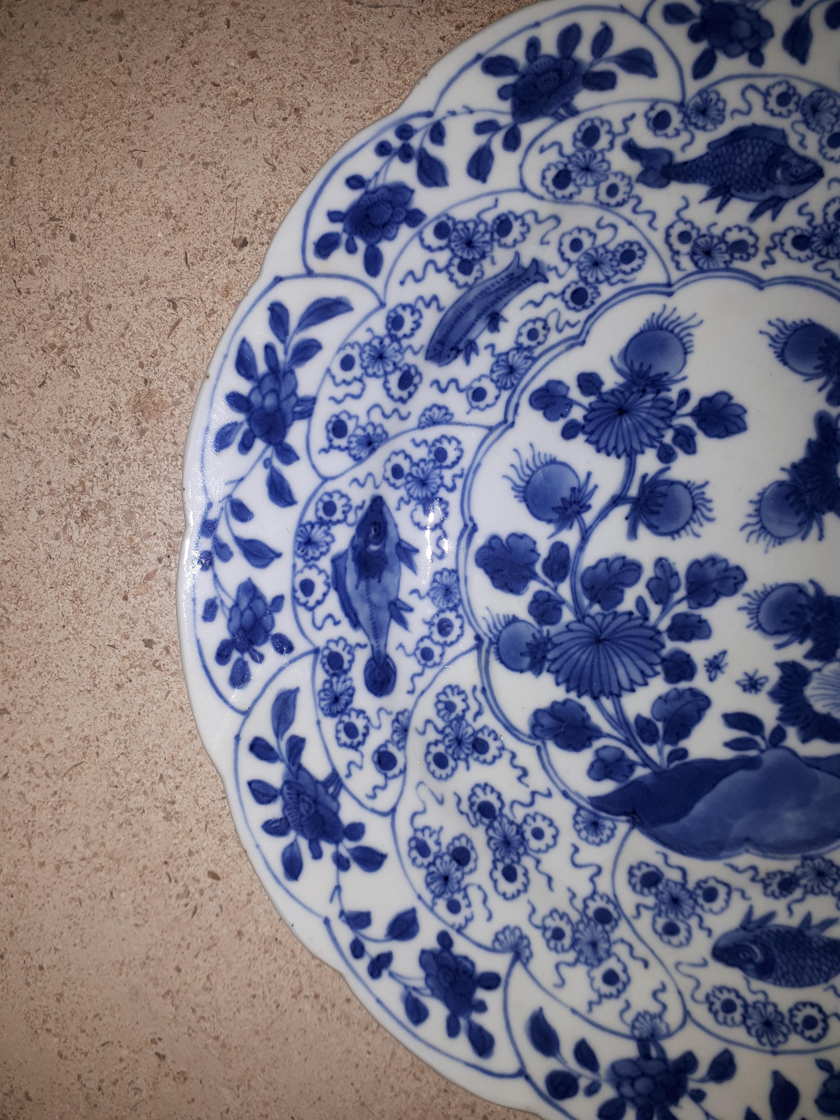 Porcelain Chinese Blue White Plate, China Kangxi Period