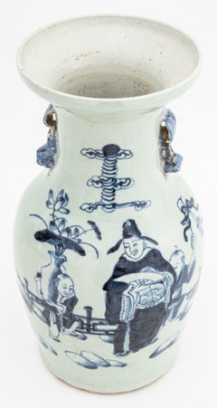 Chinese Blue & White Porcelain Baluster Vase