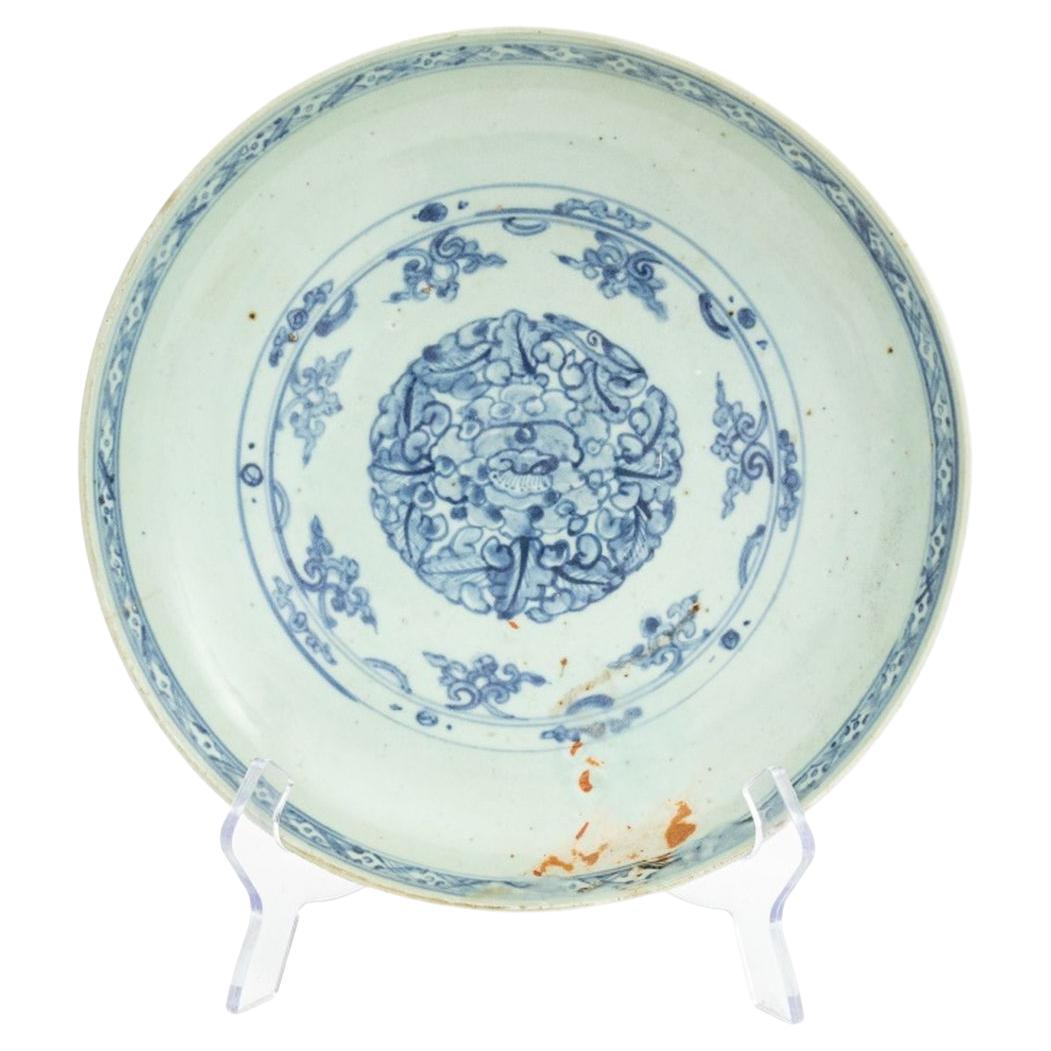 Chinese Blue 
White Swatow Ware Bowl, 17th C. For Sale