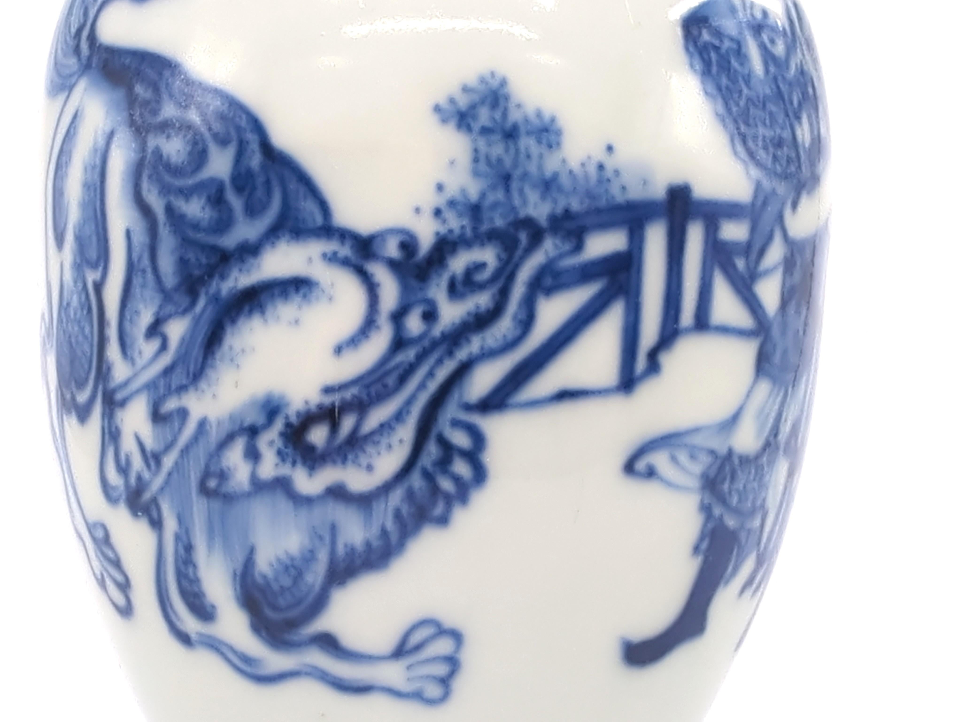 Chinese Blue & White Tea Jar General Taming Qilin, Kangxi Mark, ROC Early 20c For Sale 1