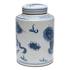 Chinese Blue & White Tea Leaf Jar, c. 1900