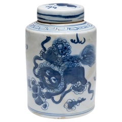 Antique Chinese Blue & White Tea Leaf Jar, c. 1900