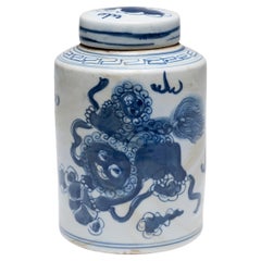 Chinese Blue & White Tea Leaf Jar, c. 1900