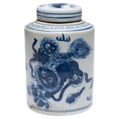 Chinese Blue & White Tea Leaf Jar, c. 1900