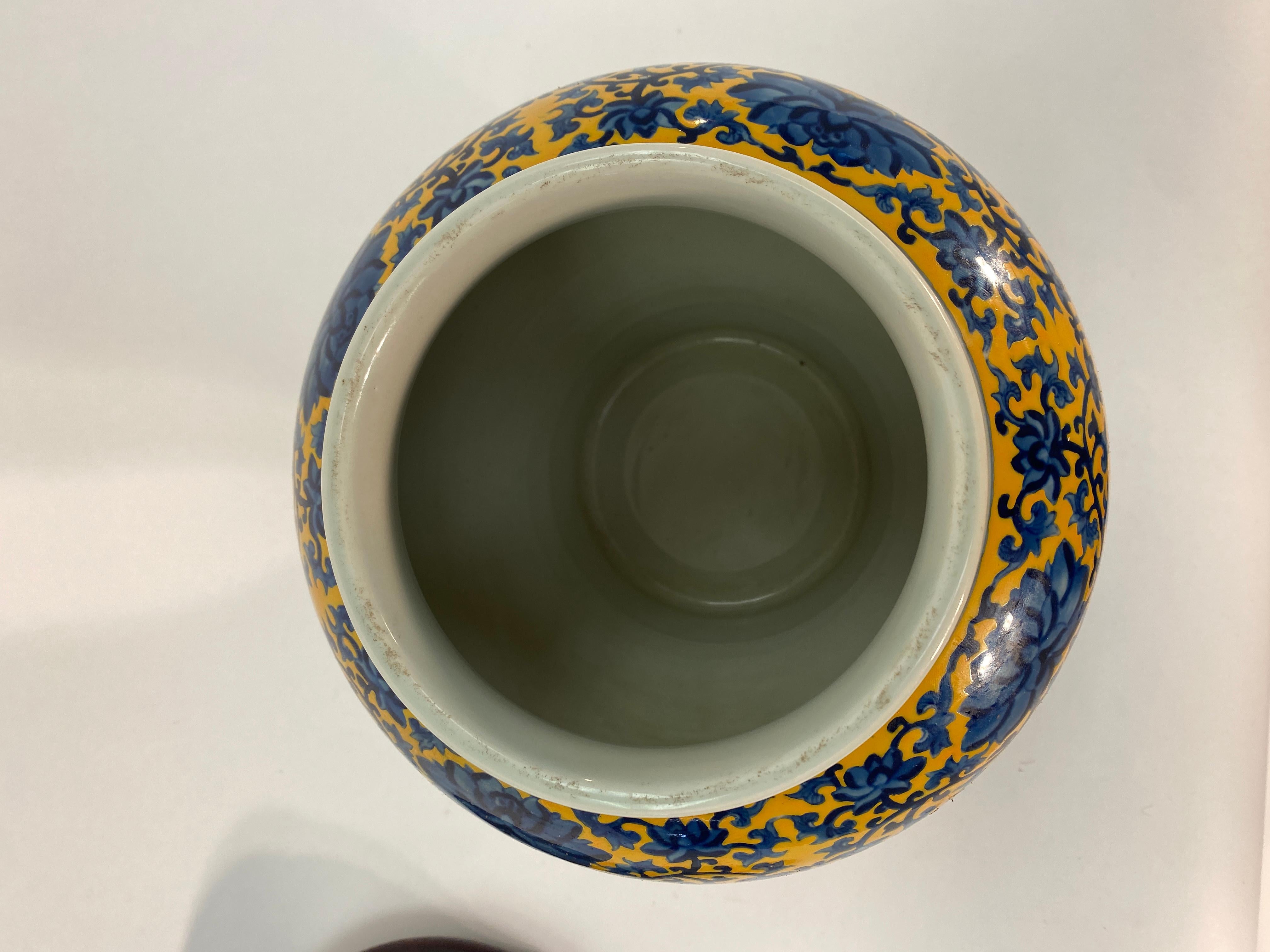 blue and yellow china