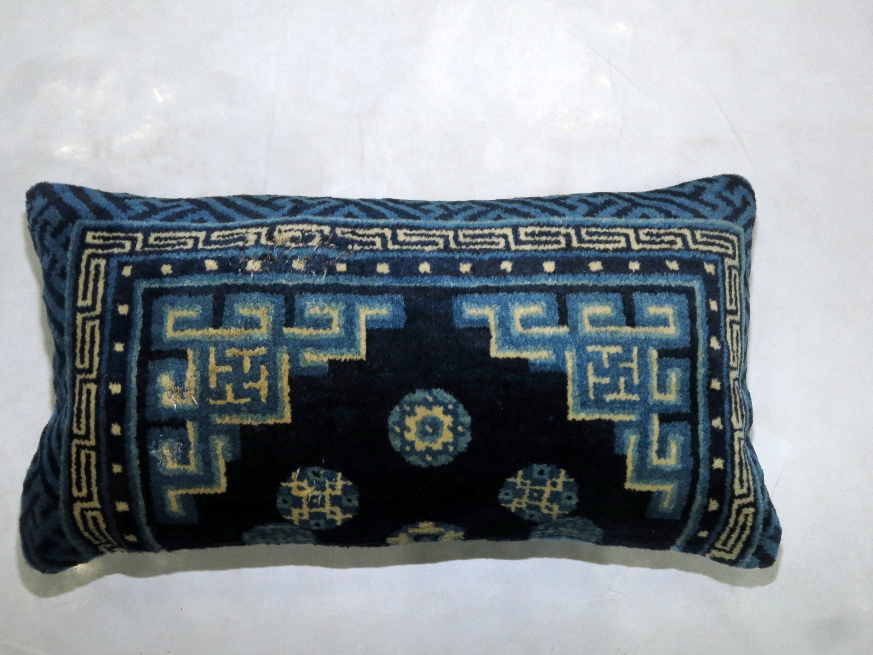 Chinese Bolster Rug Pillow In Excellent Condition In New York, NY
