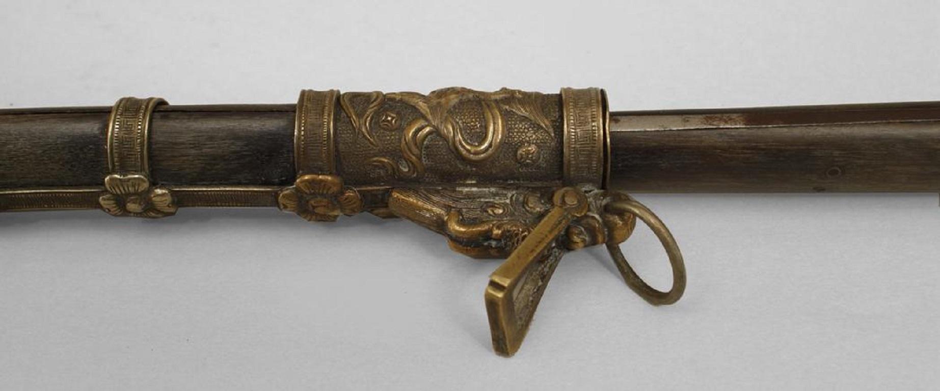 Hand-Crafted Chinese Bone and Metal Dagger For Sale