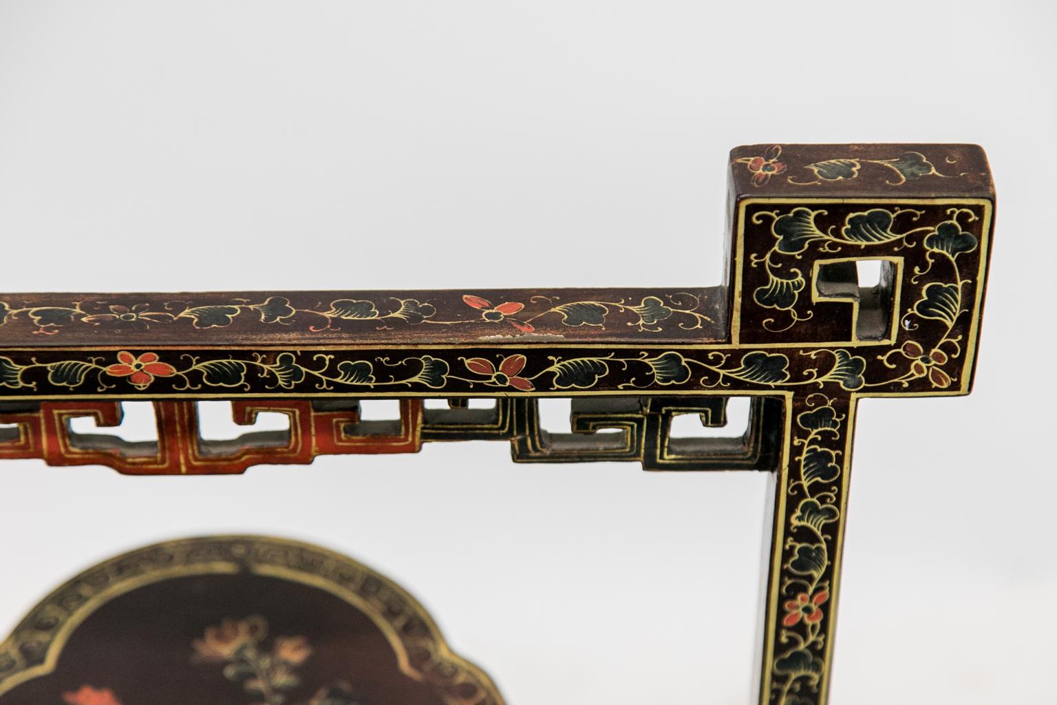 Hand-Carved Chinese Book/Periodical Rack For Sale