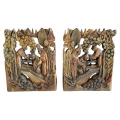 Chinese Bookends Hand Carved Figural