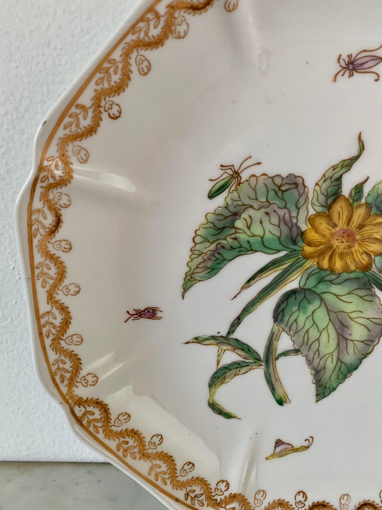 Chinese Botanical Wall Plates with Flora and Insects, Set of Three For ...