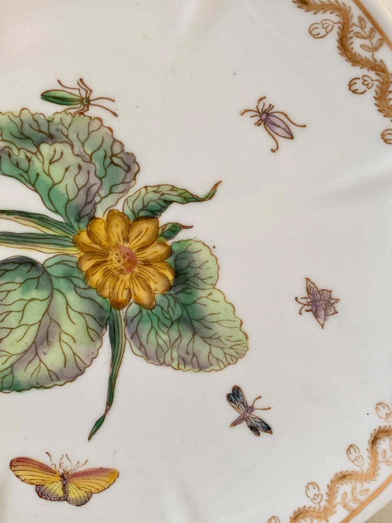 Chinese Botanical Wall Plates with Flora and Insects, Set of Three For ...