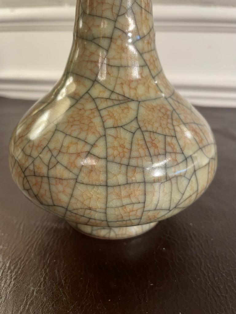 Chinese Bottle Form Crackle Glazed Vase 4