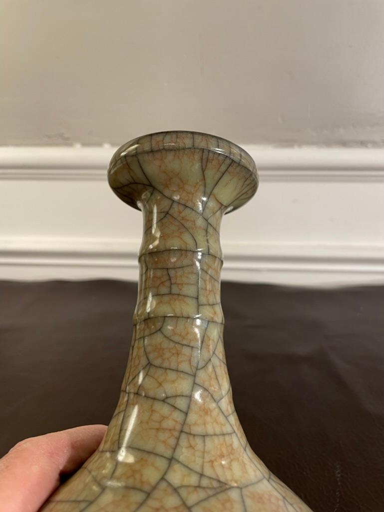 Chinese Bottle Form Crackle Glazed Vase 5