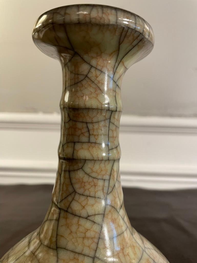 Chinese Bottle Form Crackle Glazed Vase 7