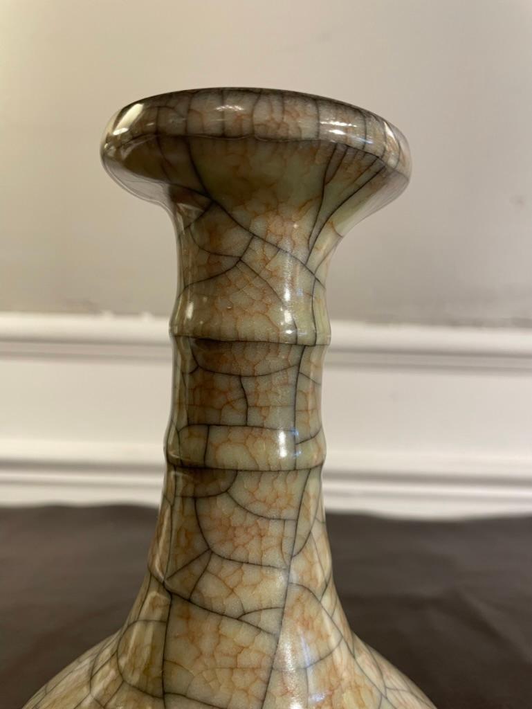 Chinese Bottle Form Crackle Glazed Vase 8