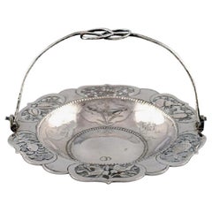 Chinese Bowl in Silver Decorated with Shellfish, Early 20th Century