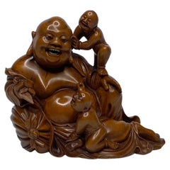 Chinese Qing Dynasty Bronze Statue of Seated Happy Maitreya Buddha For ...