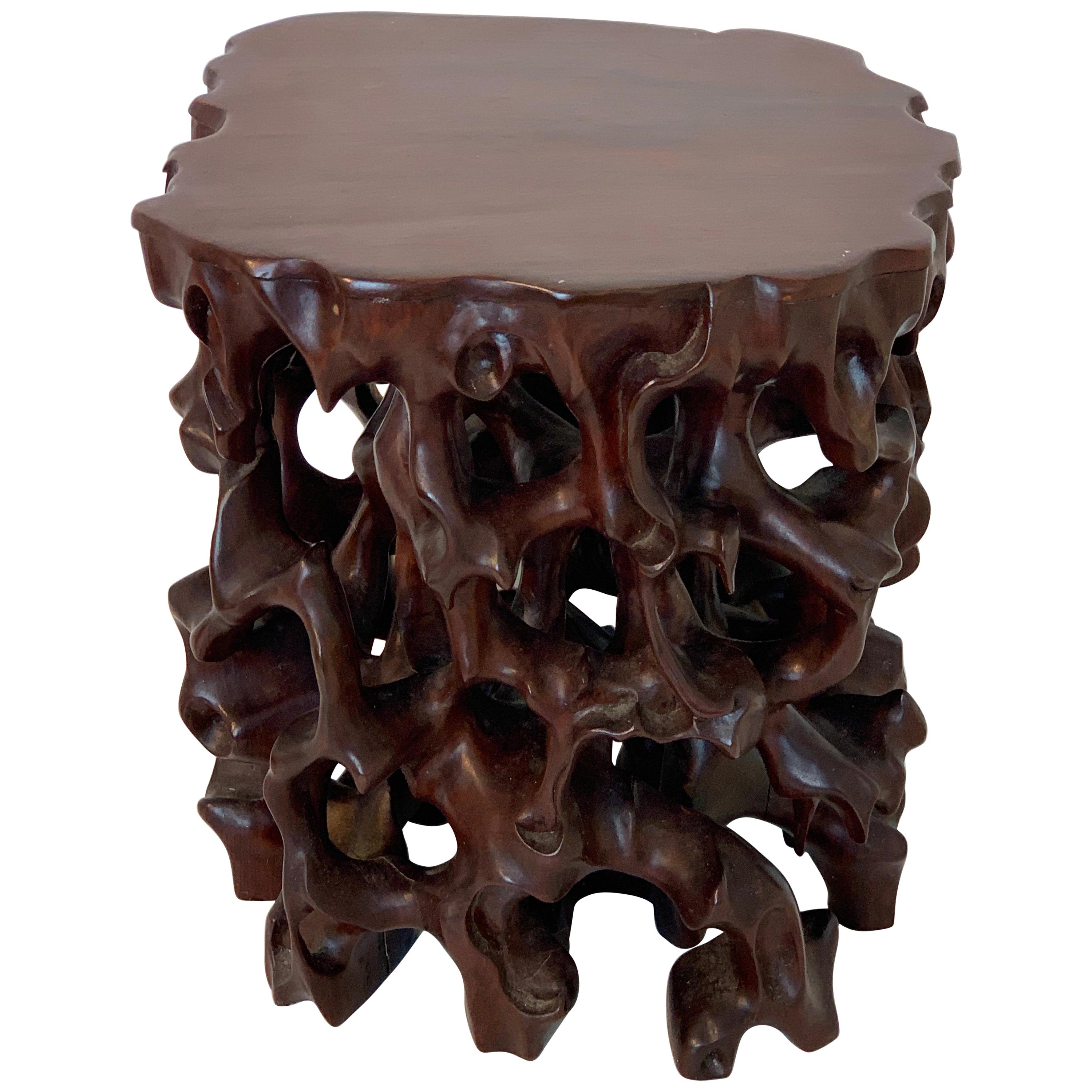 Chinese Boxwood Root Pedestal Stand