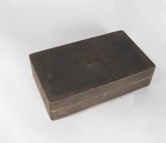 Chinese Brass Box with Chinese Letter Inscriptions on the Top