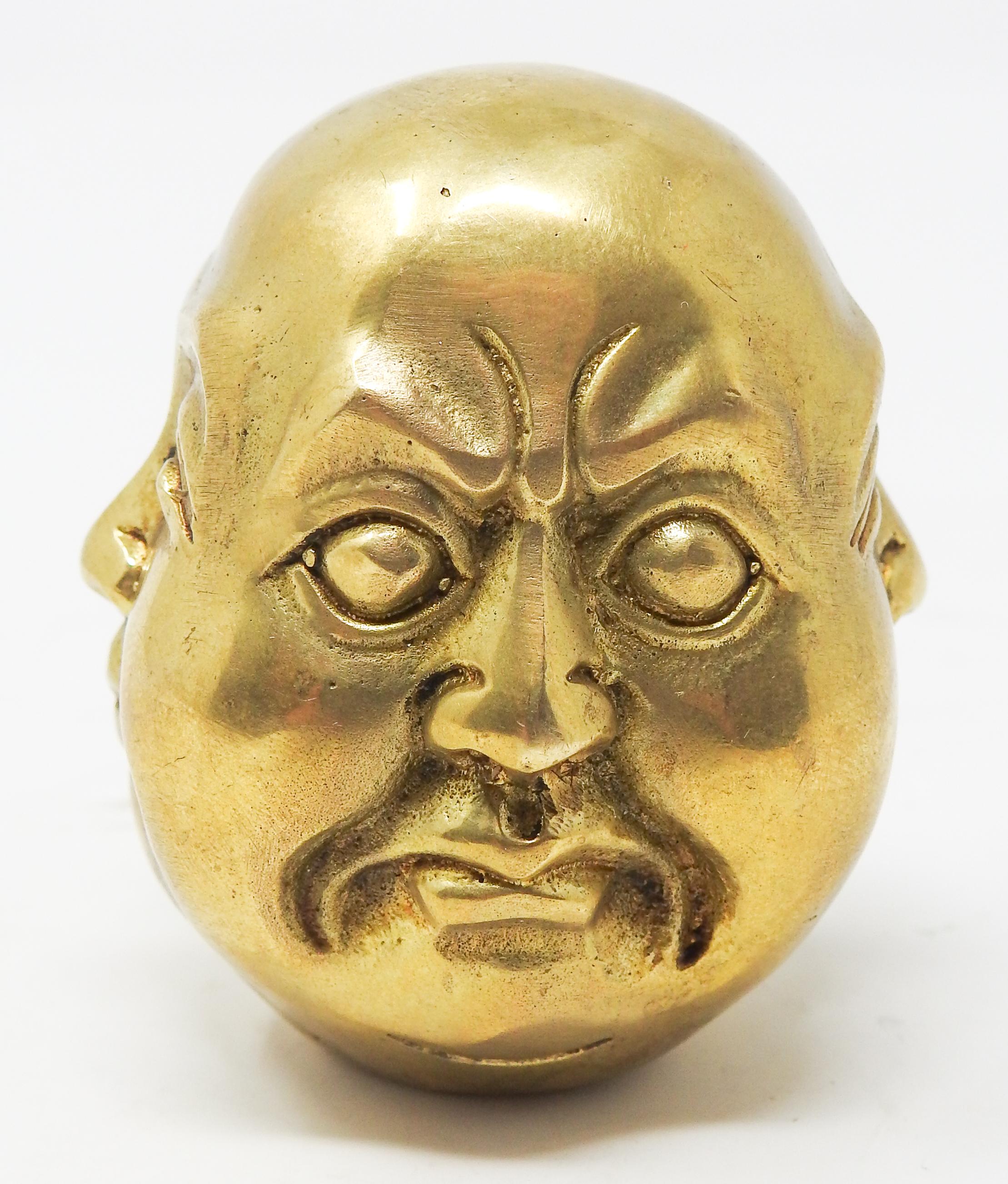 Chinese Export Chinese Brass Buddha Head Chop Seal For Sale